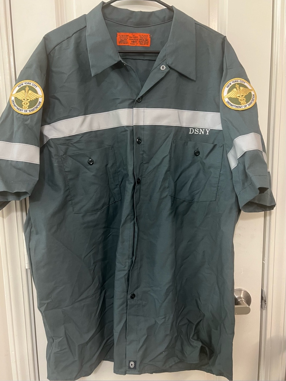 NYC Depart of Transportation Work Shirt with Reflective Stripe Size 2X New